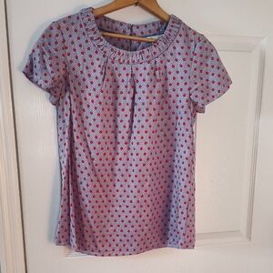 Boden Red Blouse with White Background